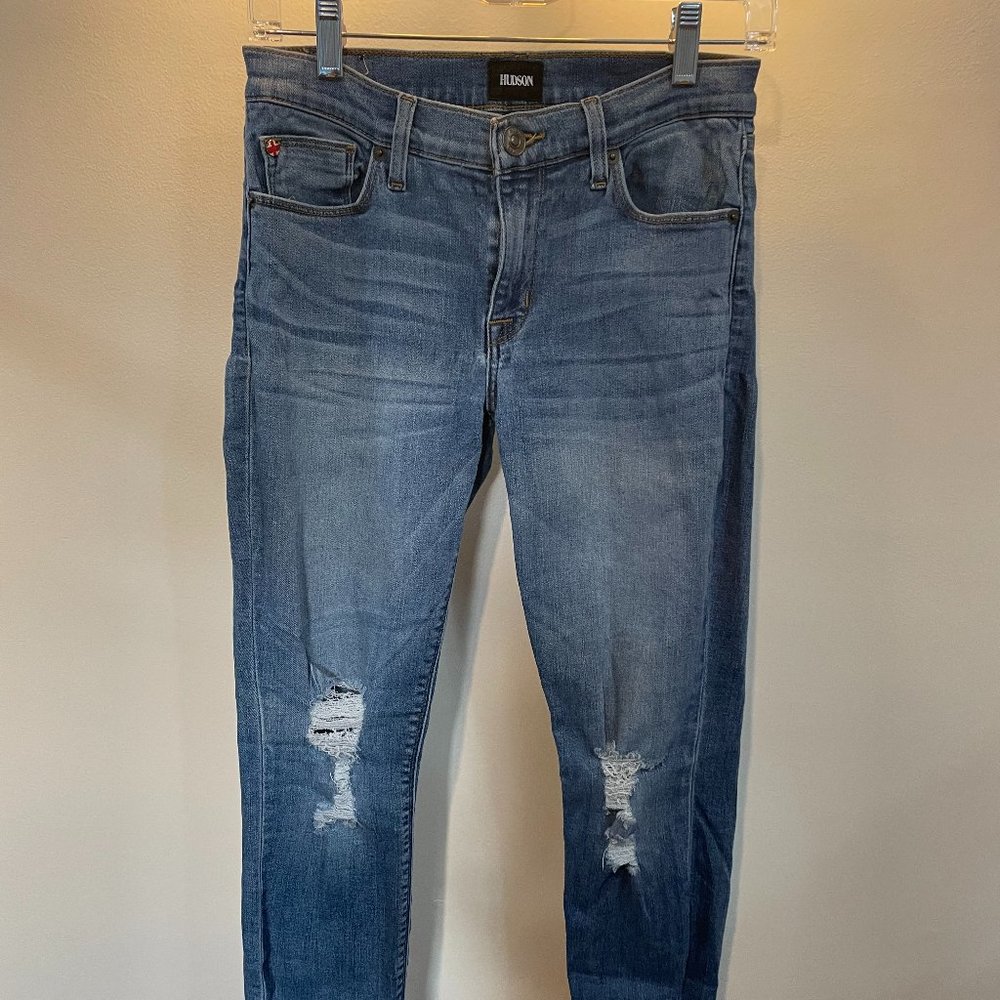 Hudson Distressed Skinny Jeans